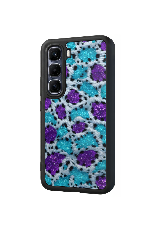 Infinix Hot 60 Pro Plus Uyumlu Hologram Leopar Tasarımlı Glossy Premium Kılıf