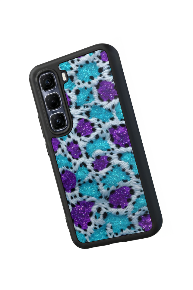 Infinix Hot 60 Pro Plus Uyumlu Hologram Leopar Tasarımlı Glossy Premium Kılıf