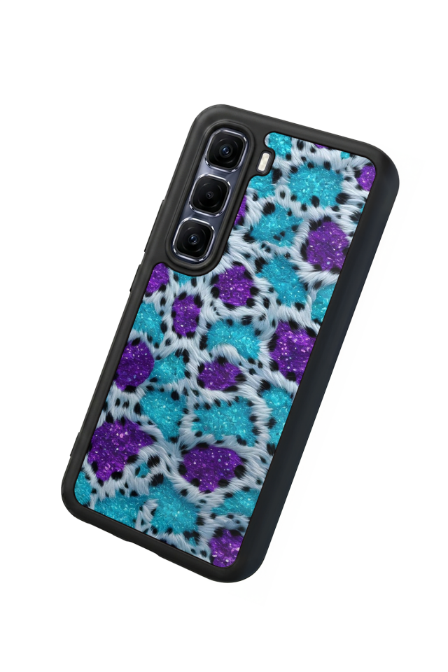 Infinix Hot 60 Pro Plus Uyumlu Hologram Leopar Tasarımlı Glossy Premium Kılıf