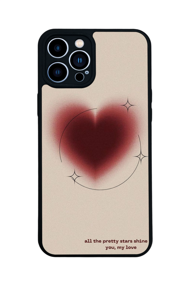 iPhone 12 Pro Max Uyumlu Kalp Love Tasarımlı Glossy Premium Kılıf