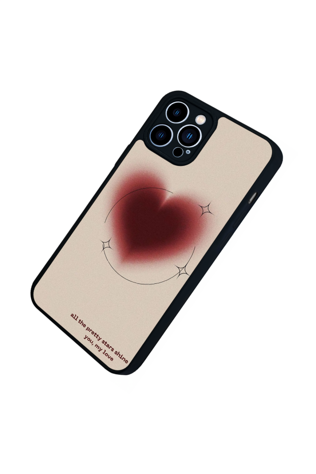 iPhone 12 Pro Max Uyumlu Kalp Love Tasarımlı Glossy Premium Kılıf