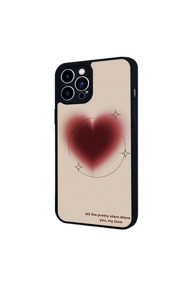 iPhone 12 Pro Max Uyumlu Kalp Love Tasarımlı Glossy Premium Kılıf