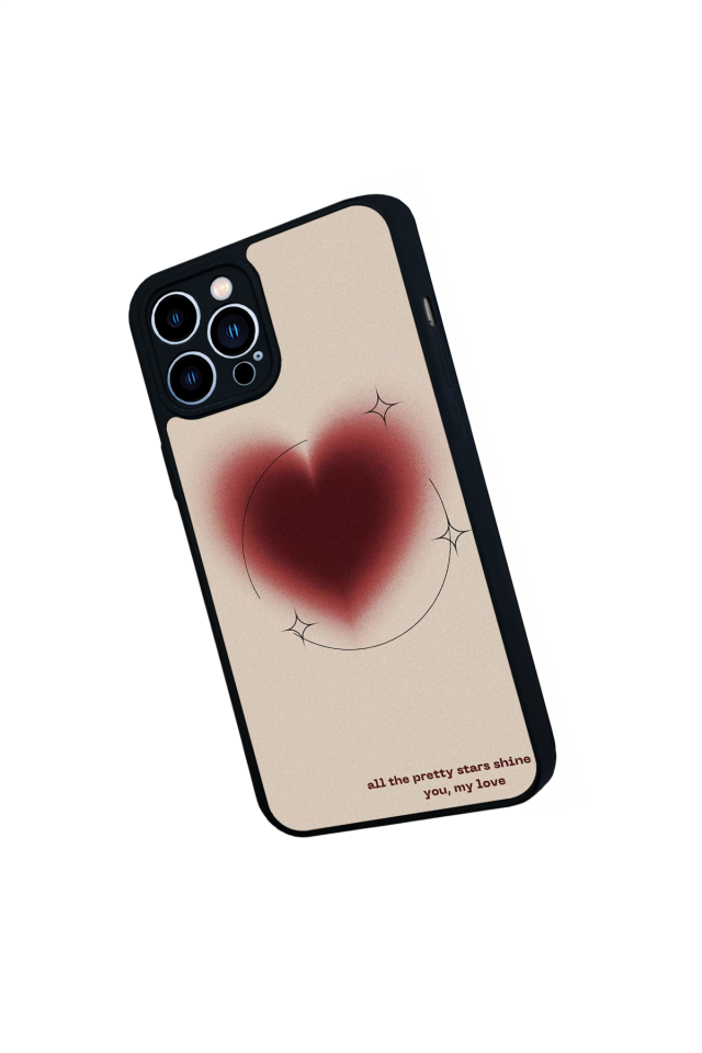 iPhone 12 Pro Max Uyumlu Kalp Love Tasarımlı Glossy Premium Kılıf
