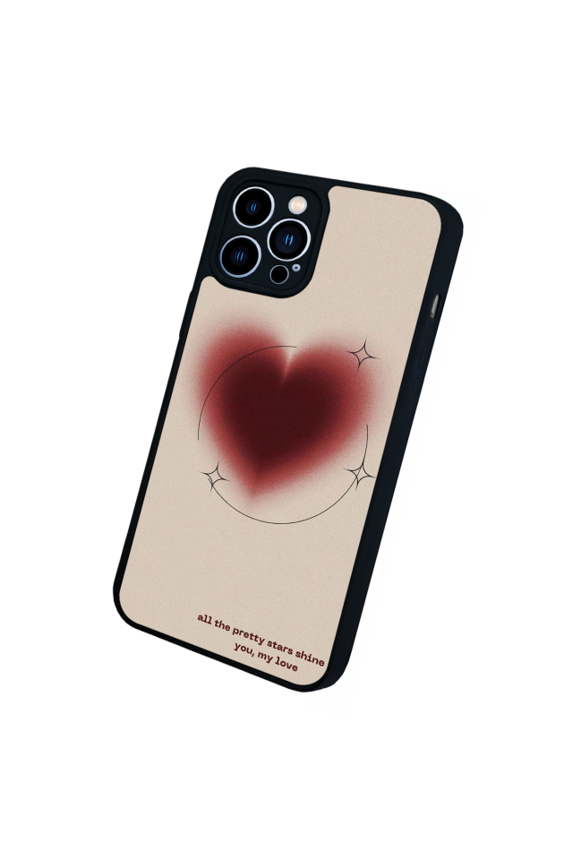 iPhone 12 Pro Max Uyumlu Kalp Love Tasarımlı Glossy Premium Kılıf