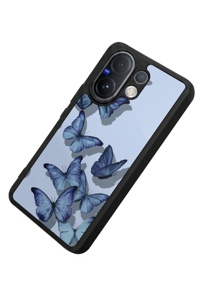 Vivo V60 Uyumlu Kelebek Tasarımlı Glossy Premium Kılıf