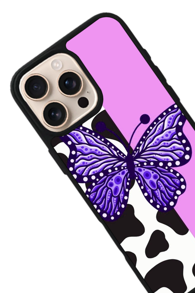 iPhone 16 Pro Max Uyumlu Kelebek Tasarımlı Glossy Premium Kılıf