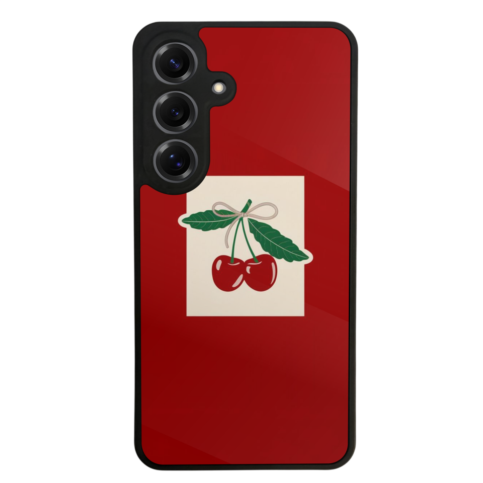 Samsung Galaxy S25 Uyumlu Kiraz Tasarımlı Glossy Premium Kılıf