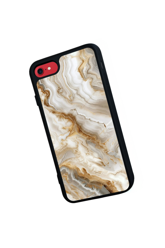 iPhone 8 Uyumlu Mermer Marble Tasarımlı Glossy Premium Kılıf