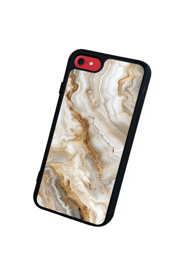 iPhone 8 Uyumlu Mermer Marble Tasarımlı Glossy Premium Kılıf