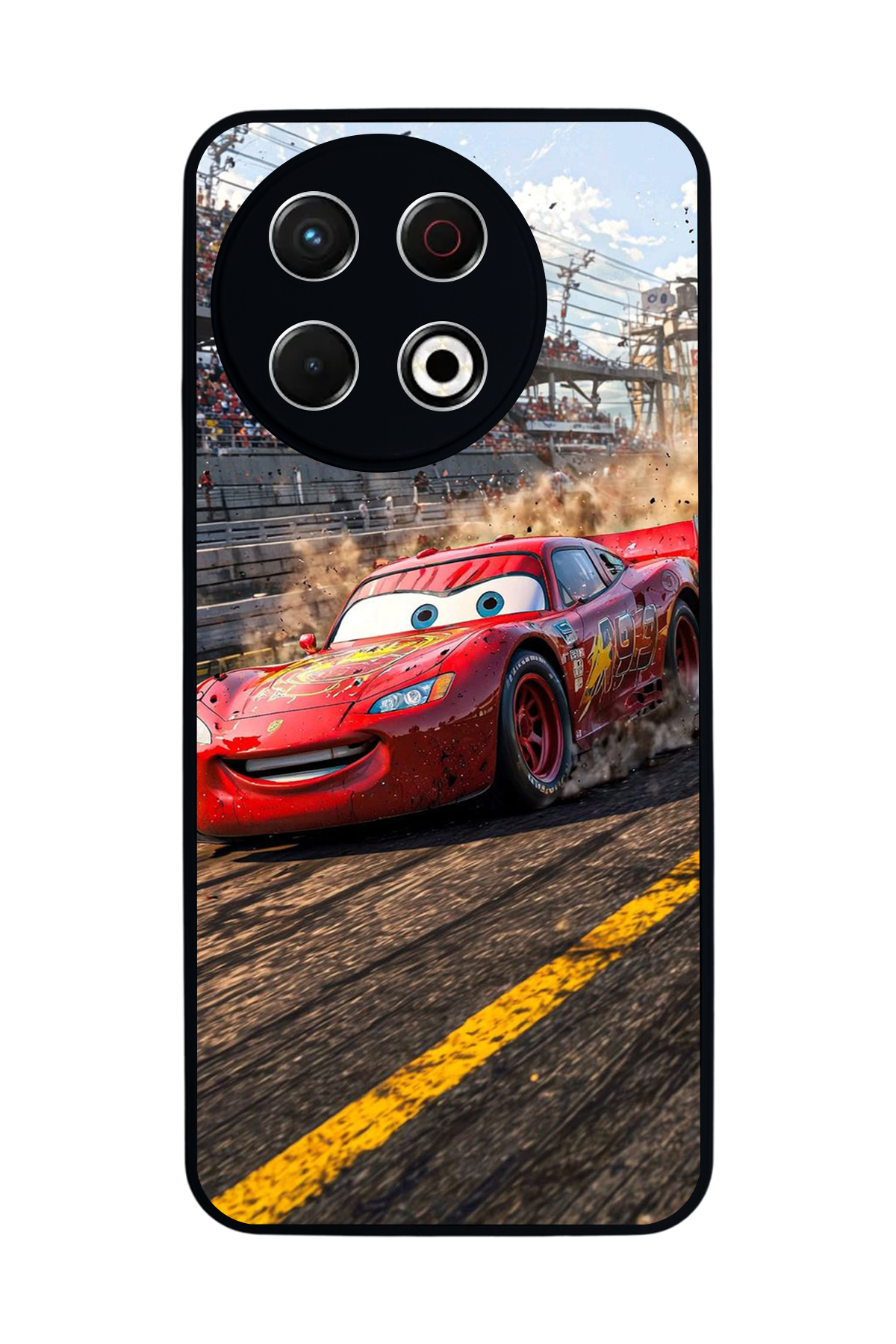 Tecno Spark 30 Pro Uyumlu Şimsek McQueen Tasarımlı Glossy Premium Kılıf