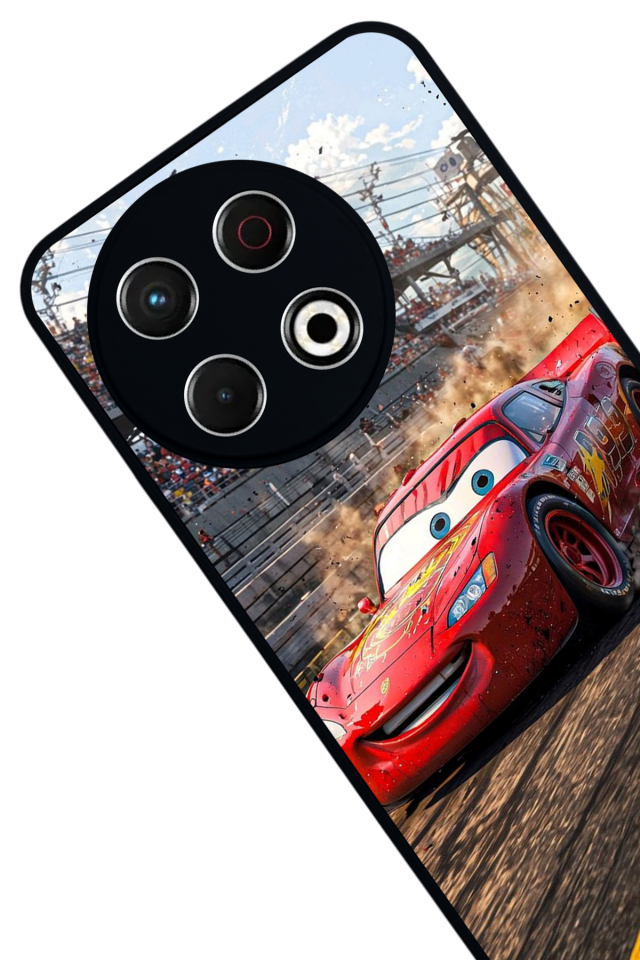 Tecno Spark 30 Pro Uyumlu Şimsek McQueen Tasarımlı Glossy Premium Kılıf