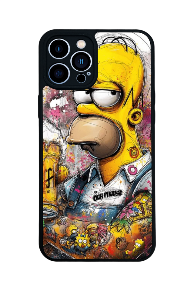 iPhone 13 Pro Max Uyumlu The Simpsons Tasarımlı Glossy Premium Kılıf