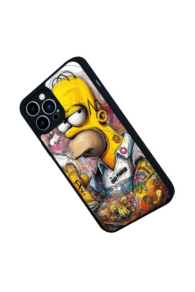 iPhone 13 Pro Max Uyumlu The Simpsons Tasarımlı Glossy Premium Kılıf