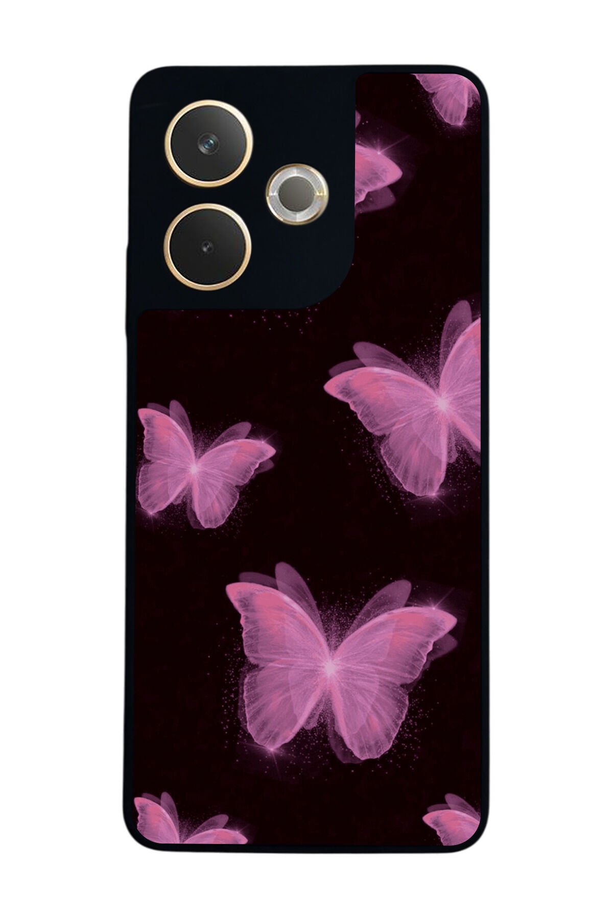 Oppo A5 Pro Uyumlu Kelebek Tasarımlı Glossy Premium Kılıf