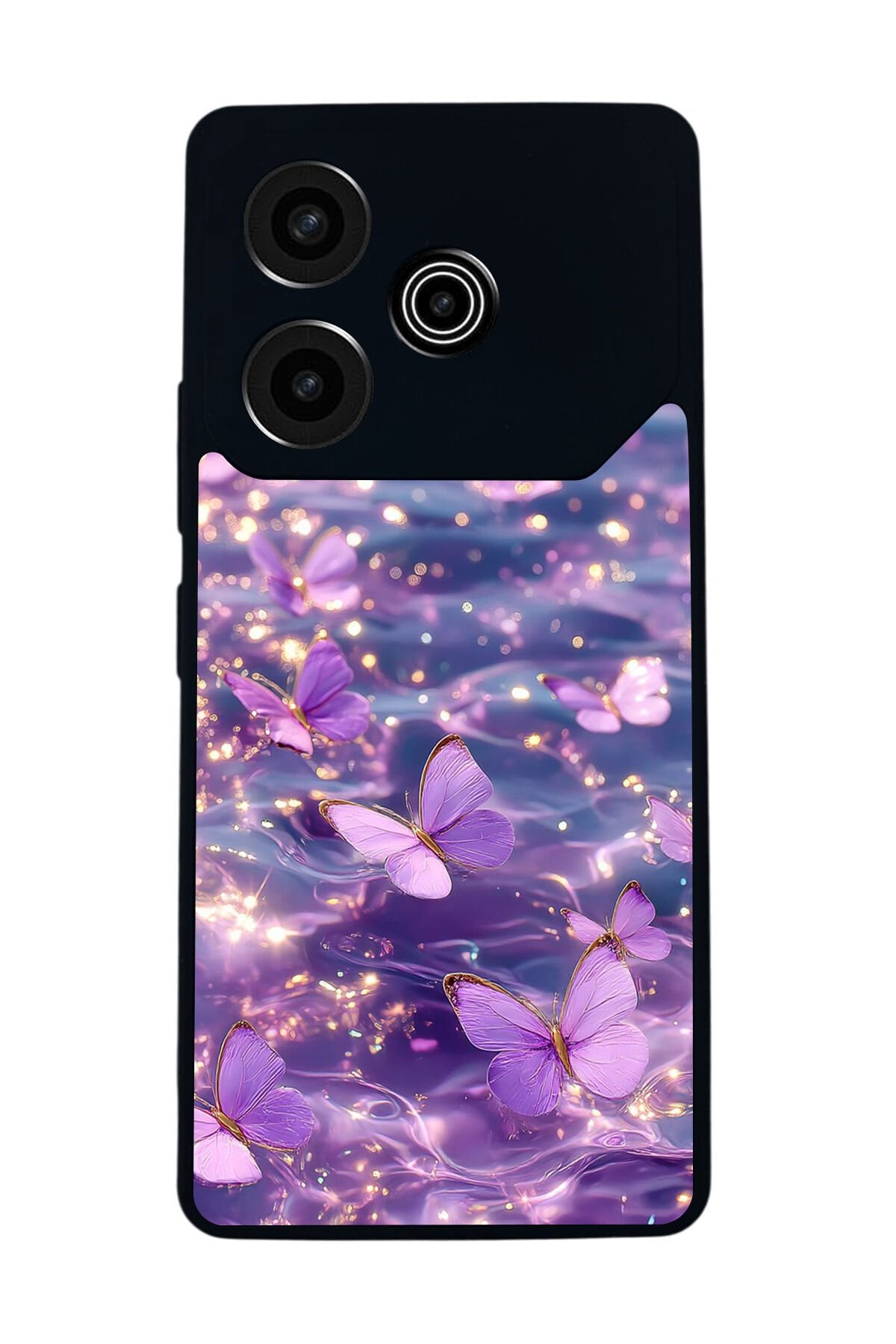 Tecno Pova 6 Uyumlu Kelebek Tasarımlı Glossy Premium Kılıf