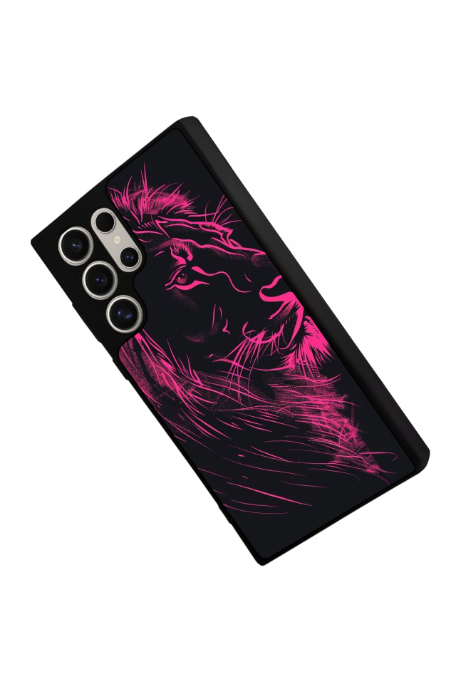 Samsung Galaxy S23 Ultra Uyumlu Aslan Tasarımlı Glossy Premium Kılıf