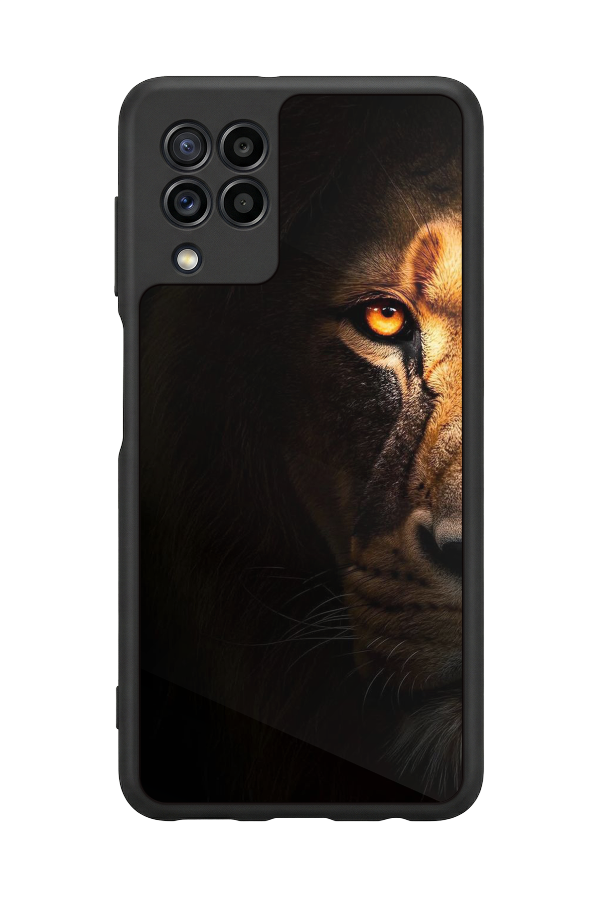 Samsung Galaxy M22 Uyumlu Aslan Tasarımlı Glossy Premium Kılıf
