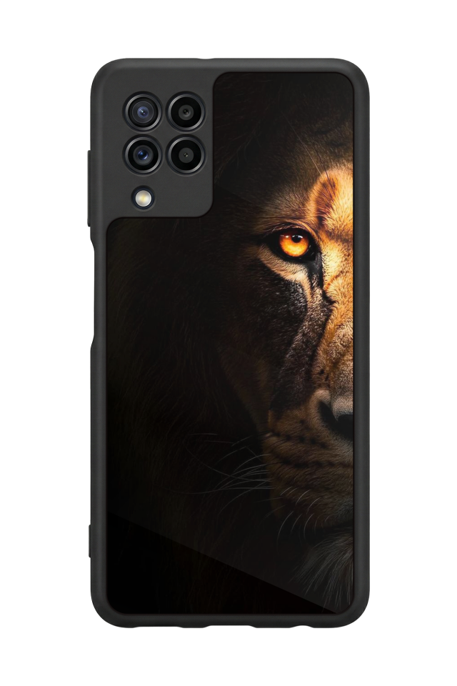 Samsung Galaxy M22 Uyumlu Aslan Tasarımlı Glossy Premium Kılıf