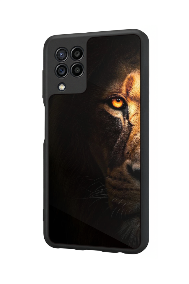 Samsung Galaxy M22 Uyumlu Aslan Tasarımlı Glossy Premium Kılıf