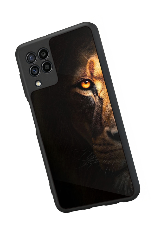 Samsung Galaxy M22 Uyumlu Aslan Tasarımlı Glossy Premium Kılıf