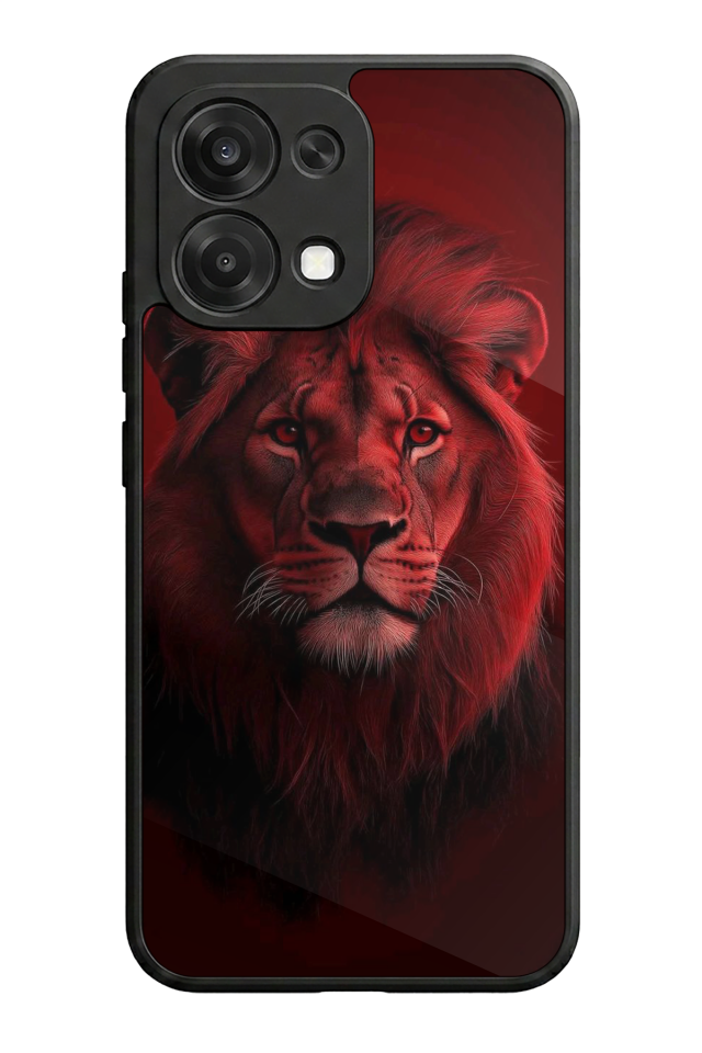 Oppo A6 Pro Uyumlu Aslan Tasarımlı Glossy Premium Kılıf