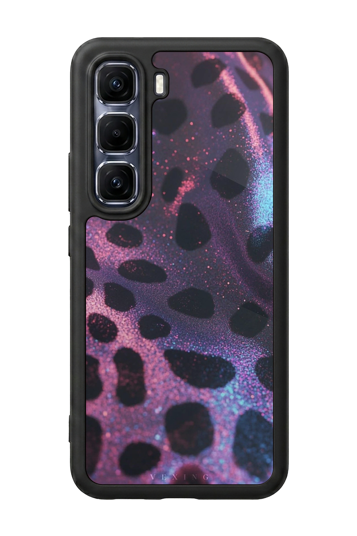 Infinix Hot 60 Pro Plus Uyumlu Hologram Leopar Tasarımlı Glossy Premium Kılıf