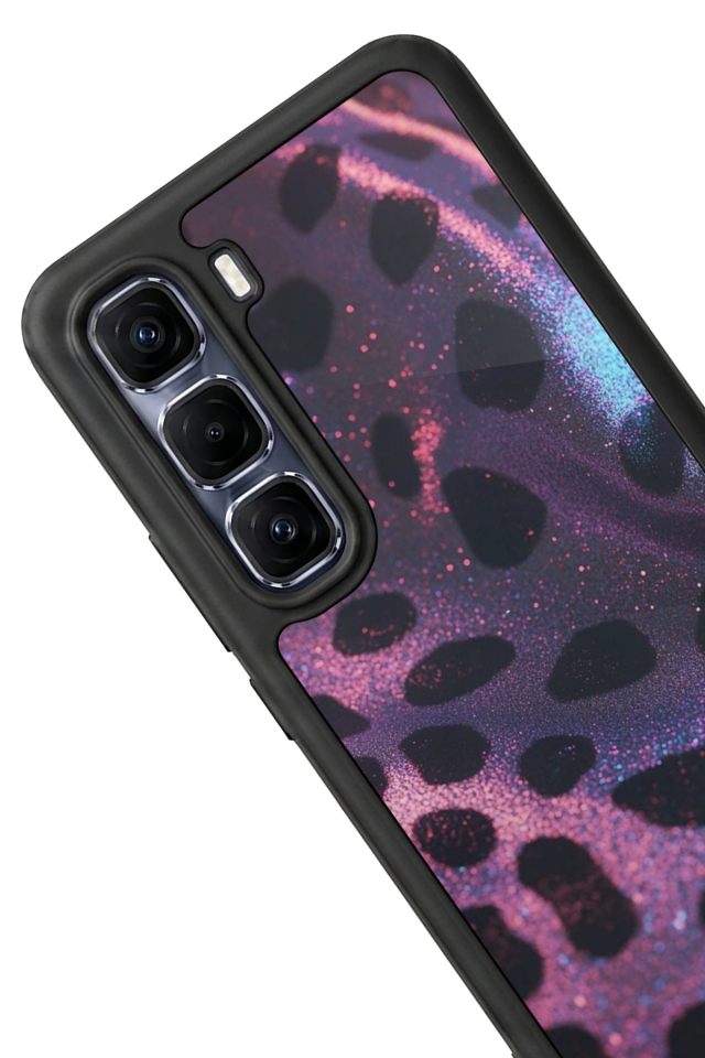 Infinix Hot 60 Pro Plus Uyumlu Hologram Leopar Tasarımlı Glossy Premium Kılıf