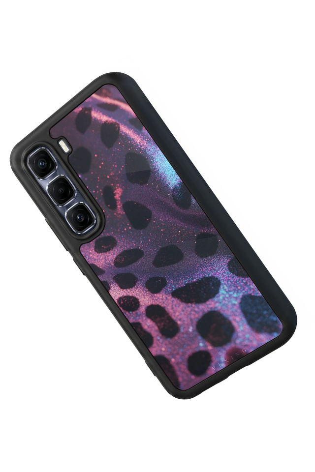 Infinix Hot 60 Pro Plus Uyumlu Hologram Leopar Tasarımlı Glossy Premium Kılıf