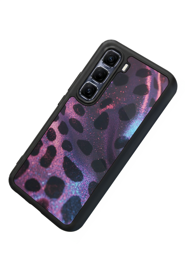 Infinix Hot 60 Pro Plus Uyumlu Hologram Leopar Tasarımlı Glossy Premium Kılıf