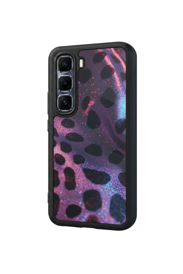Infinix Hot 60 Pro Plus Uyumlu Hologram Leopar Tasarımlı Glossy Premium Kılıf