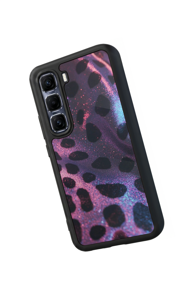 Infinix Hot 60 Pro Plus Uyumlu Hologram Leopar Tasarımlı Glossy Premium Kılıf