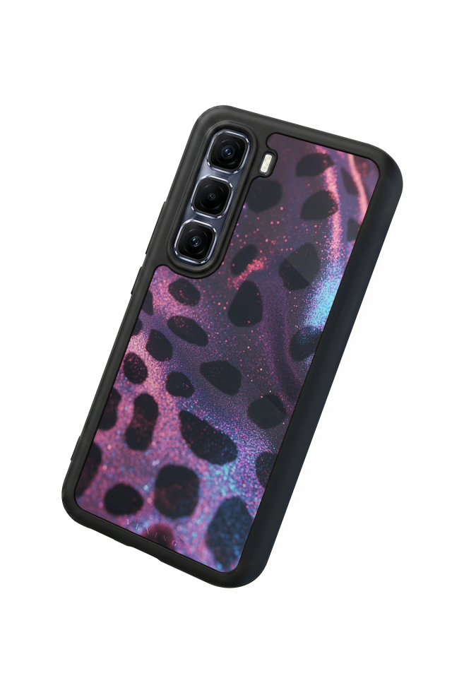 Infinix Hot 60 Pro Plus Uyumlu Hologram Leopar Tasarımlı Glossy Premium Kılıf