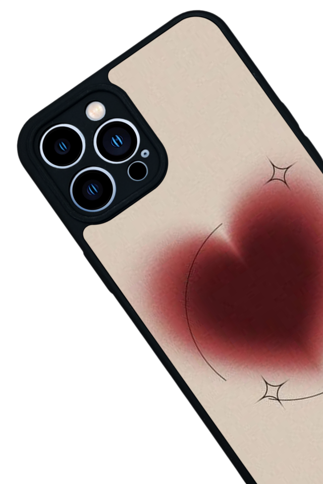 iPhone 12 Pro Max Uyumlu Kalp Love Tasarımlı Glossy Premium Kılıf