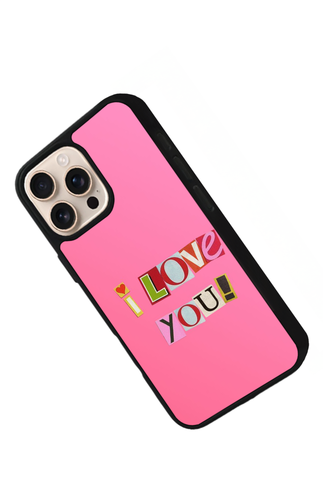 iPhone 15 Pro Uyumlu Kalp Love Tasarımlı Glossy Premium Kılıf