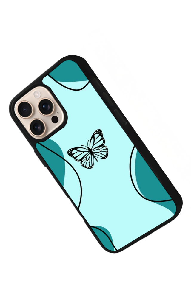 iPhone 16 Pro Max Uyumlu Kelebek Tasarımlı Glossy Premium Kılıf