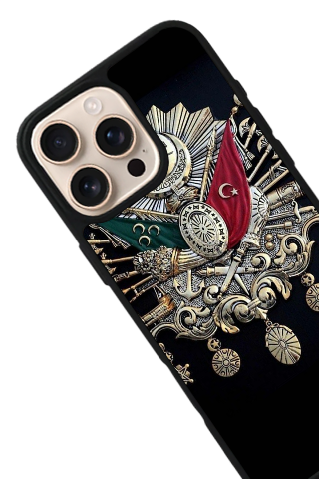 iPhone 15 Pro Max Uyumlu OsmanliTugrasi Tasarımlı Glossy Premium Kılıf