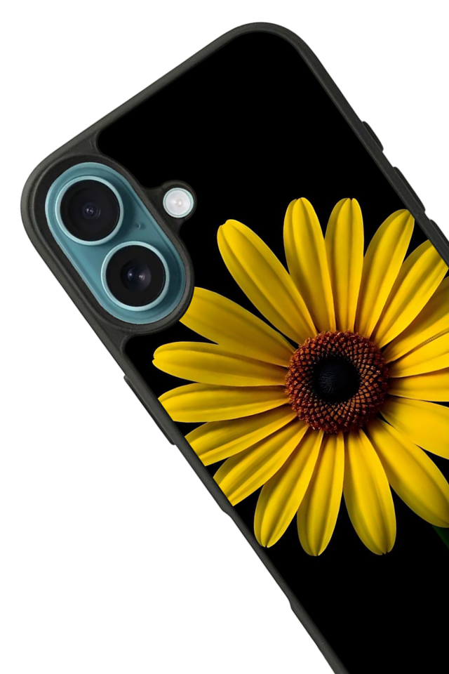 iPhone 16 Uyumlu Papatya Tasarımlı Glossy Premium Kılıf