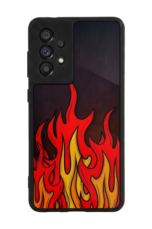 Samsung Galaxy A73 Uyumlu Retro Flame Patterns Tasarımlı Glossy Premium Kılıf