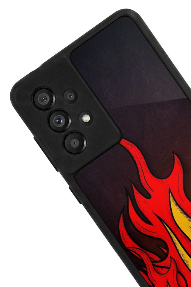 Samsung Galaxy A73 Uyumlu Retro Flame Patterns Tasarımlı Glossy Premium Kılıf