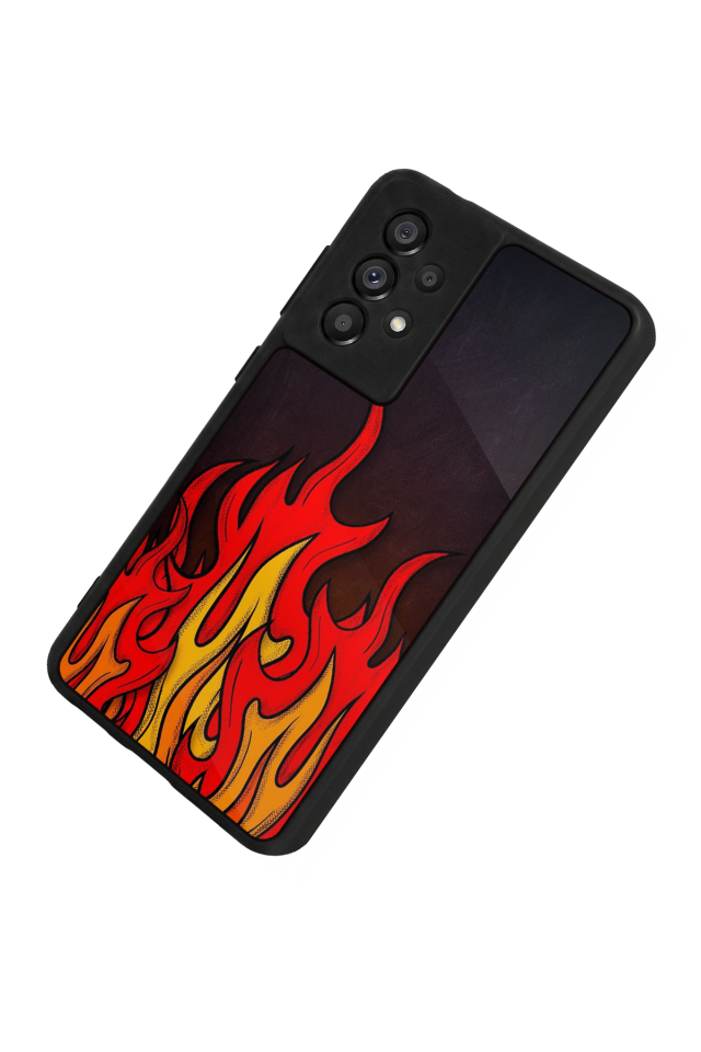 Samsung Galaxy A73 Uyumlu Retro Flame Patterns Tasarımlı Glossy Premium Kılıf