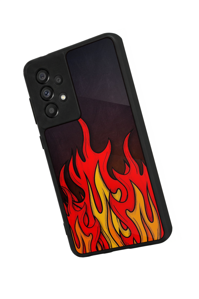 Samsung Galaxy A73 Uyumlu Retro Flame Patterns Tasarımlı Glossy Premium Kılıf