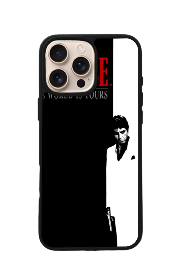 iPhone 16 Pro Uyumlu Scarface Tasarımlı Glossy Premium Kılıf