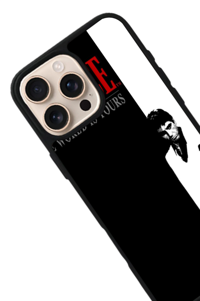 iPhone 16 Pro Uyumlu Scarface Tasarımlı Glossy Premium Kılıf