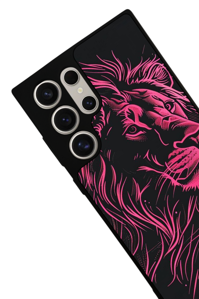 Samsung Galaxy S23 Ultra Uyumlu Aslan Tasarımlı Glossy Premium Kılıf