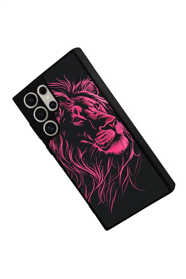 Samsung Galaxy S23 Ultra Uyumlu Aslan Tasarımlı Glossy Premium Kılıf