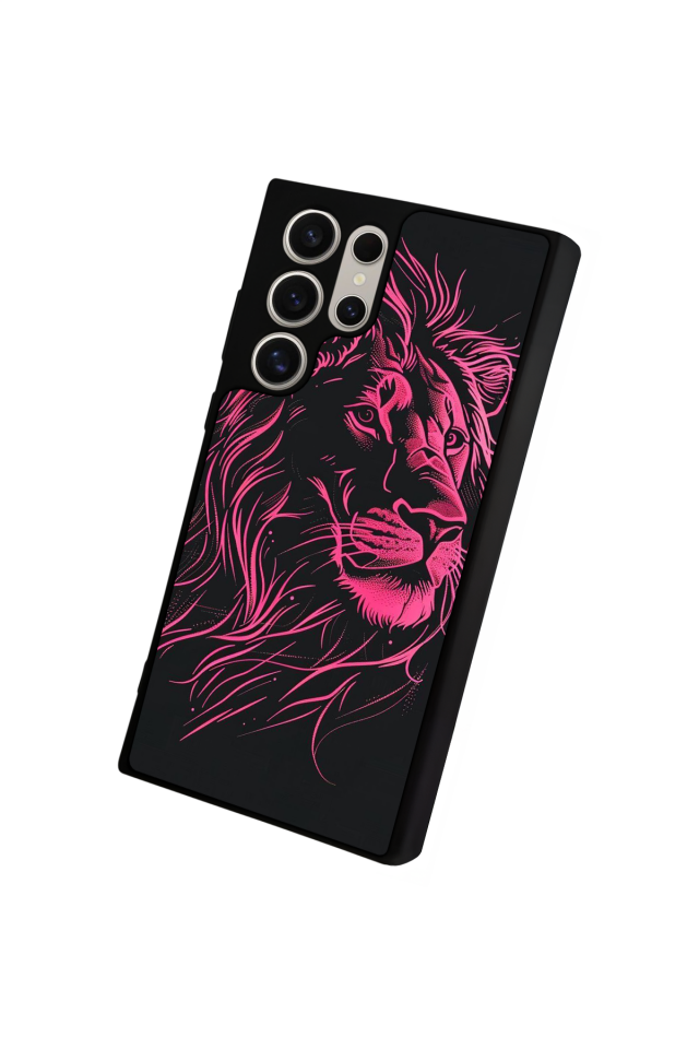Samsung Galaxy S23 Ultra Uyumlu Aslan Tasarımlı Glossy Premium Kılıf