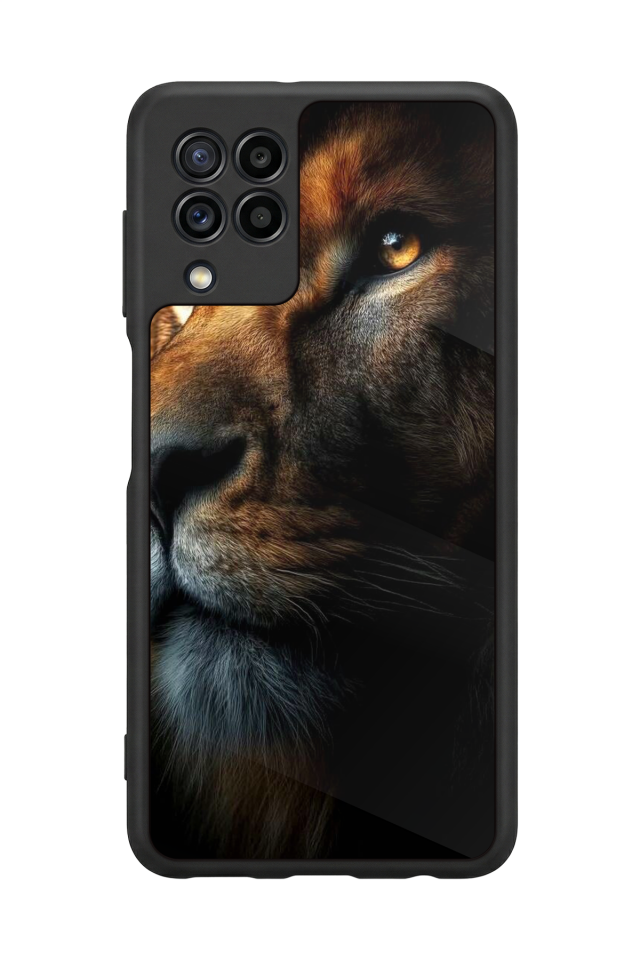 Samsung Galaxy M22 Uyumlu Aslan Tasarımlı Glossy Premium Kılıf