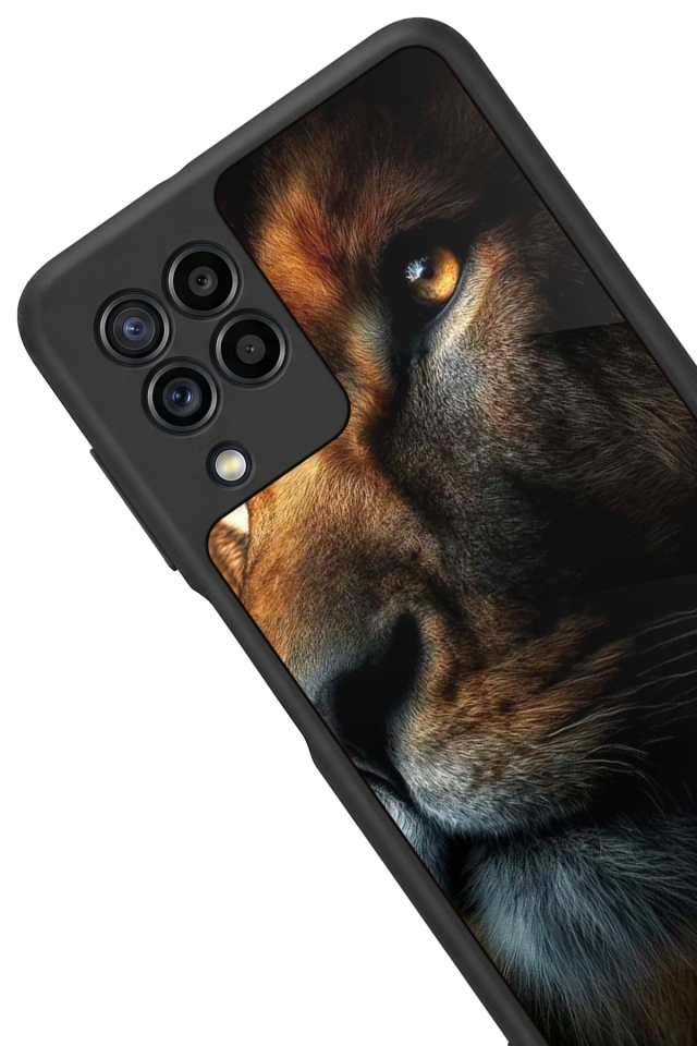 Samsung Galaxy M22 Uyumlu Aslan Tasarımlı Glossy Premium Kılıf