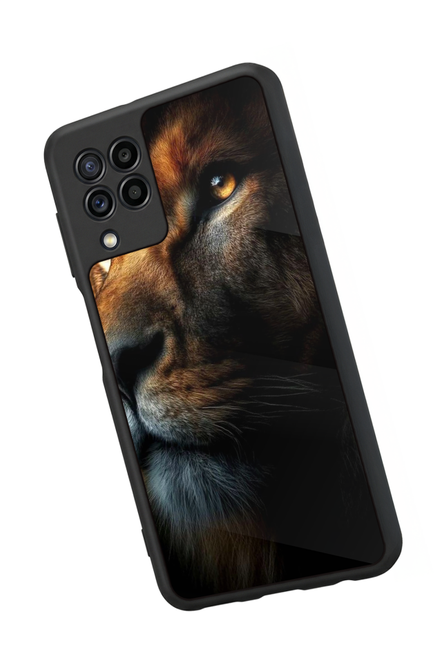 Samsung Galaxy M22 Uyumlu Aslan Tasarımlı Glossy Premium Kılıf