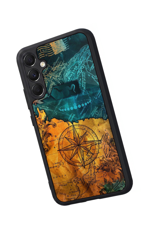 Samsung Galaxy A34 Uyumlu Harita Tasarımlı Glossy Premium Kılıf